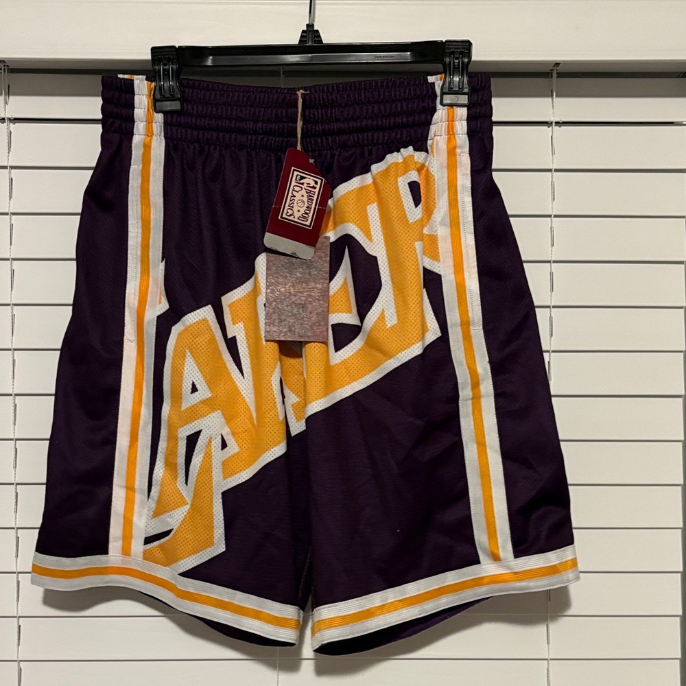 NWT Mitchell & Ness Lakers Purple and Gold Athletic Shorts